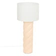 ATMOSPHERA - Lampadaire en céramique Beige et abat-jour en coton Blanc H 102 cm - vignette