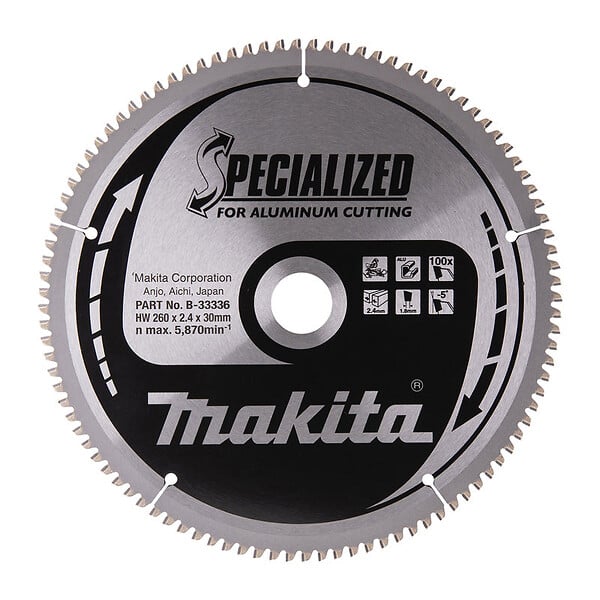 MAKITA - Lames carbure "Specialized" pour aluminium, pour scies radiales et à onglets MAKITA - large