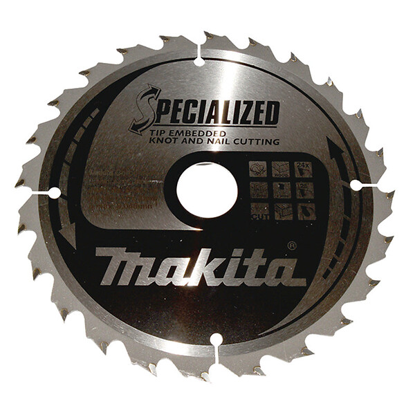 MAKITA - Lames carbure "Specialized" pour bois avec clous, pour scies circulaires MAKITA - large