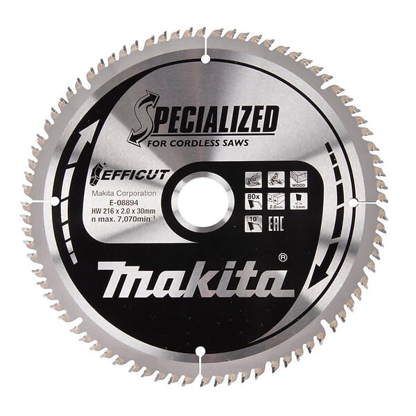 MAKITA - Lames carbure "EFFICUT" pour bois, pour scies radiales à batterie MAKITA - large
