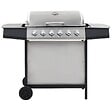 VIDAXL - vidaXL Barbecue au gaz avec 6 zones de cuisson Inox Argenté - vignette