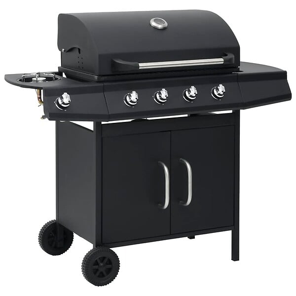 VIDAXL - vidaXL Barbecue à gaz 4+1 zones de cuisson Noir Acier - large