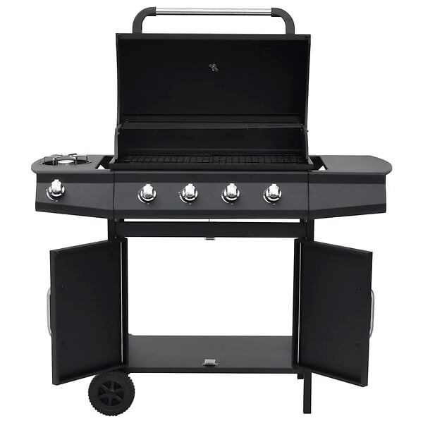 VIDAXL - vidaXL Barbecue à gaz 4+1 zones de cuisson Noir Acier - large