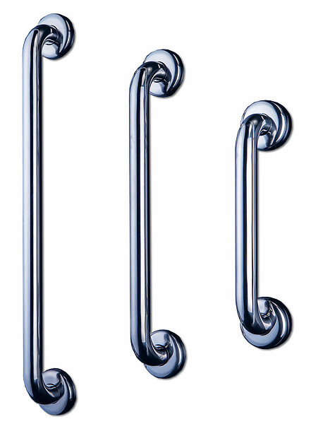 AKW - Barre d'appui droite en acier inoxydable - Longueur 450 mm - INOX POLI - large