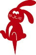 CENTRALE BRICO - Figurine à piquer lapin rouge - 21x18 cm - Acier époxy - vignette