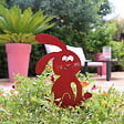 CENTRALE BRICO - Figurine à piquer lapin rouge - 21x18 cm - Acier époxy - vignette