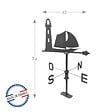 CENTRALE BRICO - Girouette voilier anthracite - 45x74cm  - Acier époxy - vignette