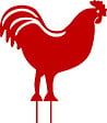 CENTRALE BRICO - Figurine à piquer coq rouge - 42,5x42 cm - Acier époxy - vignette