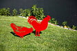 CENTRALE BRICO - Figurine à piquer coq rouge - 42,5x42 cm - Acier époxy - vignette