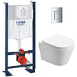 GROHE - Pack WC Bâti autoportant + WC Swiss Aqua Technologies Infinitio sans bride + Plaque chrome (ProjectInfinitio-1) - vignette