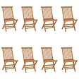 VIDAXL - vidaXL Chaises pliables de jardin lot de 8 Bois de teck solide - vignette