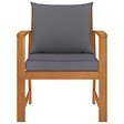 VIDAXL - vidaXL Chaises de jardin lot de 2 avec coussin gris foncé Bois acacia - vignette