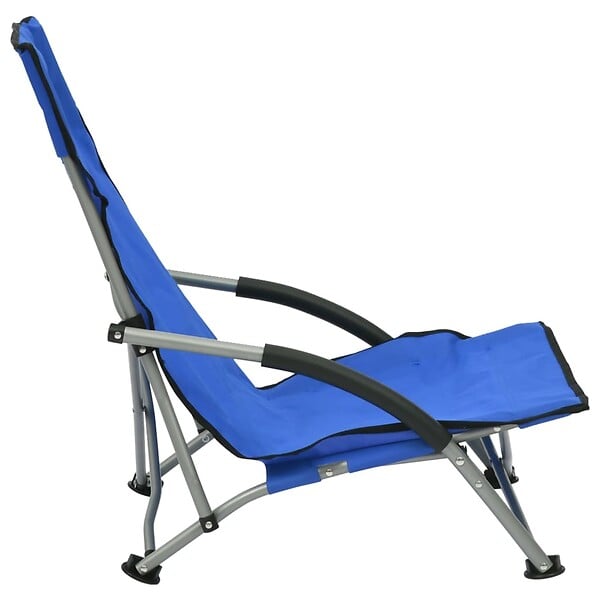 VIDAXL - vidaXL Chaises de plage pliables lot de 2 Bleu Tissu - large