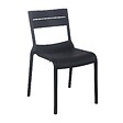 OVIALA - Chaise noire de terrasse en plastique - Paname - vignette