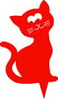 CENTRALE BRICO - Figurine à piquer chat orange brique - 24x16 cm - Acier époxy - vignette