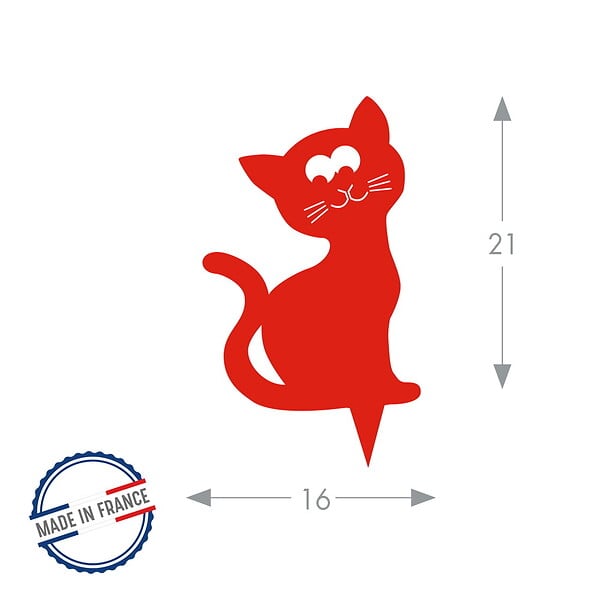 CENTRALE BRICO - Figurine à piquer chat orange brique - 24x16 cm - Acier époxy - large