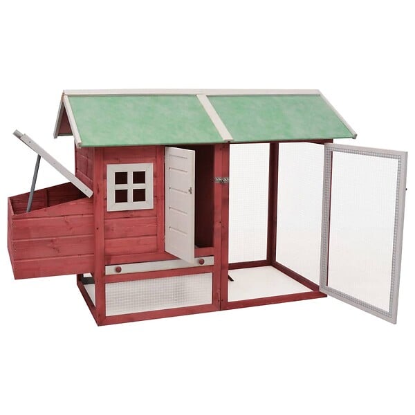 VIDAXL - vidaXL Poulailler Rouge 170x81x110 cm Bois de pin massif et sapin - large
