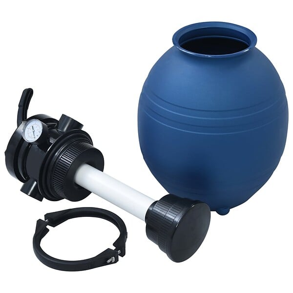 VIDAXL - vidaXL Filtre à sable pour piscine avec vanne 4 positions Bleu 300 mm - large