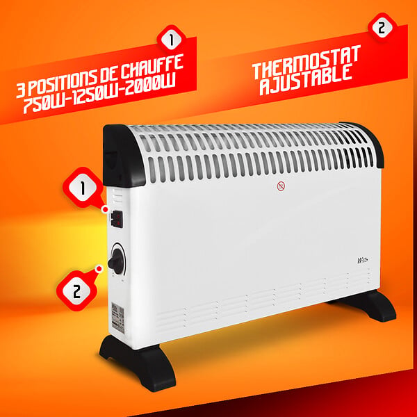WARM TECH - Chauffage mobile 2000W - large