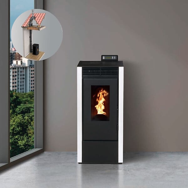 INTERSTOVES - Pack Poêle à granules MARINA 14 Etanche Canalisable + Kit Conduit Vertical 80/125 - - large