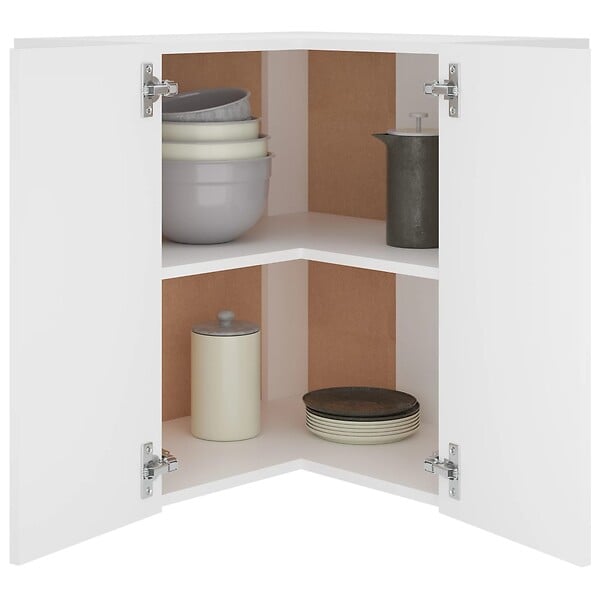 VIDAXL - vidaXL Armoire d'angle suspendue "Lyon" Blanc 57x57x60 cm Bois - large