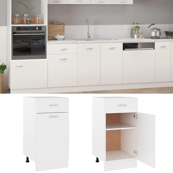 VIDAXL - vidaXL Armoire de plancher à tiroir "Lyon" Blanc 40x46x81,5cm - large