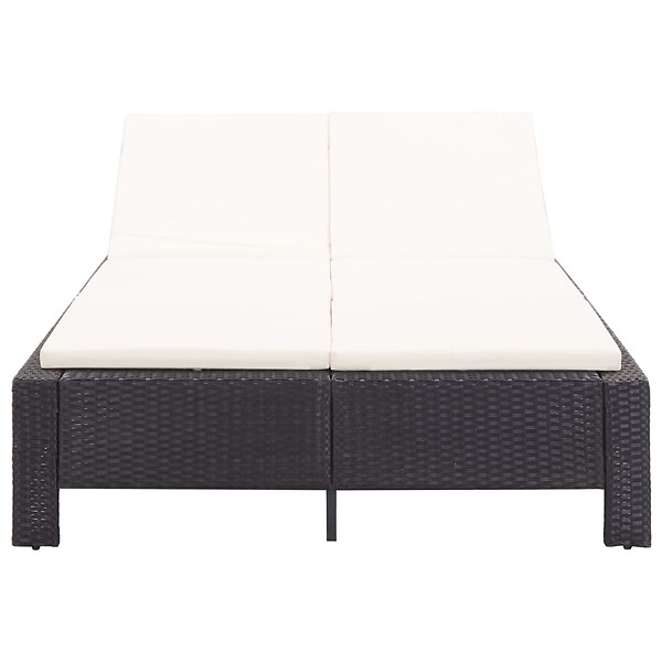 VIDAXL - vidaXL Transat à 2 places avec coussin Noir Résine tressée - large