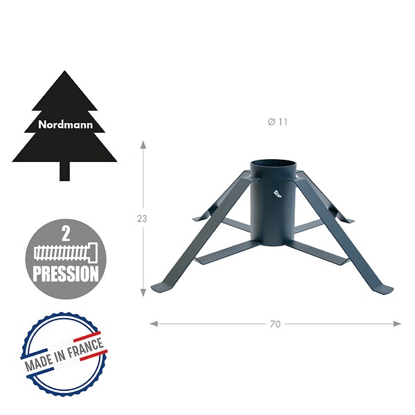 CENTRALE BRICO - Pied de sapin 4 pieds fer plat anthracite tube 11 cm - large