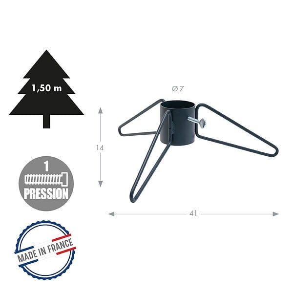 CENTRALE BRICO - Pied de sapin 3 pieds fer rond anthracite tube 7 cm - large