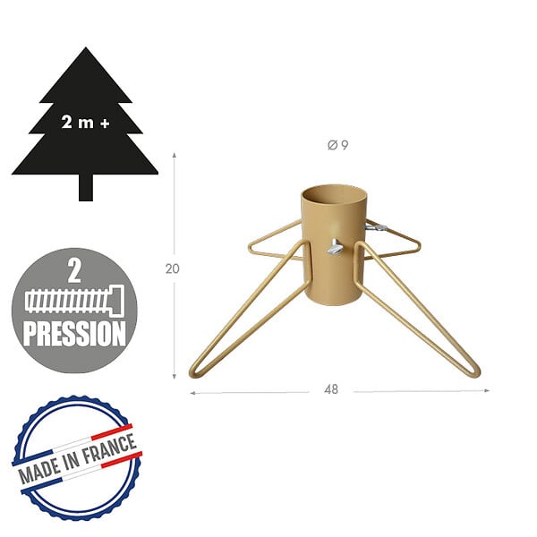 CENTRALE BRICO - Pied de sapin - 4 pieds fer rond tube-  9 cm - or - large