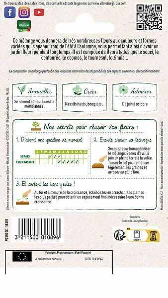 VILMORIN - Mélange de fleurs Jolies Fleurs d'Eté 4m2 Vilmorin - large