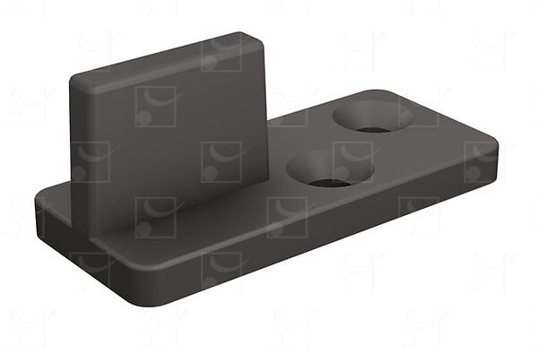 MANTION - Guide réglable à 2 olives nylon sur platine acier zingué MANTION pour rail - Blanc 1125x18 - 1128A - large