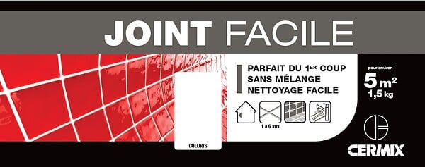 CENTRALE BRICO - Joint pâte tout type de carrelage et mosaïque, ultra blanc, 5mÂ² - large