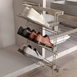 EMUCA - Porte-chaussures latéral coulissant pour placards et dressing Hack, Droite, Peint gris pierre, Acier. - vignette