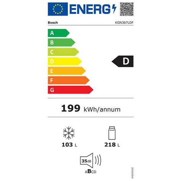 BOSCH - réfrigérateur combiné 60cm 321l nofrost - KGN367LDF - large