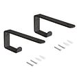 EMUCA - Jeu de supports pour étagères en bois Shelf avec cintre intégré, Acier, Peint en noir - vignette
