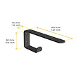 EMUCA - Jeu de supports pour étagères en bois Shelf avec cintre intégré, Acier, Peint en noir - vignette