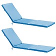 OVIALA - Lot de 2 coussins bain de soleil polyester bleu 186 x 53 x 5 cm - Picchu - vignette