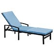 OVIALA - Lot de 2 coussins bain de soleil polyester bleu 186 x 53 x 5 cm - Picchu - vignette