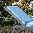 OVIALA - Lot de 2 coussins bain de soleil polyester bleu 186 x 53 x 5 cm - Picchu - vignette