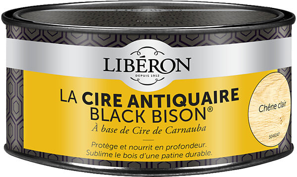 LIBERON - Cire antiquaire pâte Black Bison Chêne clair Pot 0.5l - large