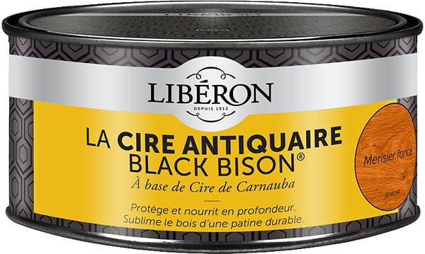 LIBERON - Cire antiquaire pâte Black Bison Merisier fonce Pot0.5l - large