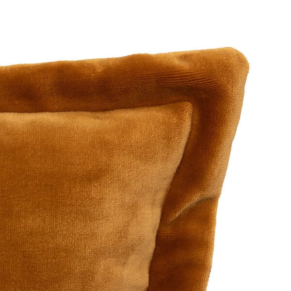 ATMOSPHERA - Coussin décoratif flanelle Jaune cumin effet fourrure 38 x 58 cm - large