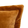 ATMOSPHERA - Coussin décoratif flanelle Jaune cumin effet fourrure 38 x 58 cm - vignette