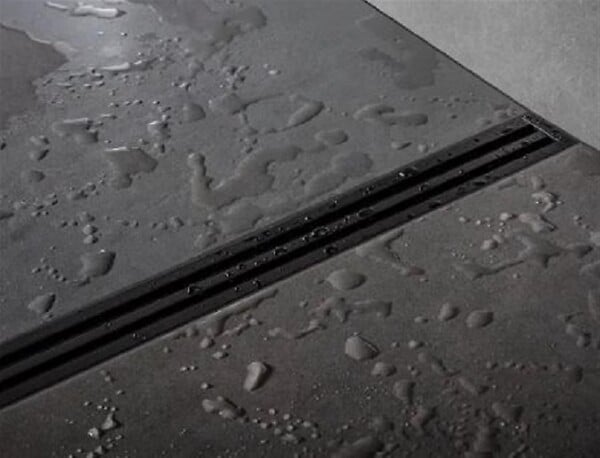 SCHLUTER - Caniveau filant KERDI LINE VARIO WAVE 34 - Noir graphite mat - Longueur: 1200mm - large