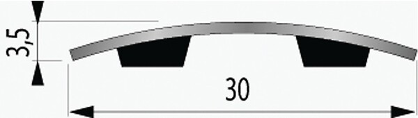 DINAC - Seuil adhésif plat inox brillant en 1,1 x 30 x 2700 mm - large