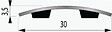 DINAC - Seuil plat avec adhésif en inox brillant 30 x 930 mm - vignette