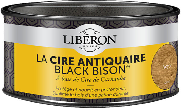 LIBERON - Cire antiquaire pâte Black Bison Noyer Pot 0.5l - large