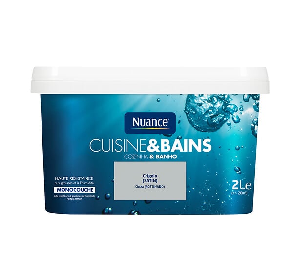 NUANCE - Peinture Cuisine et Bains - Grigolo - Satin - 2L - large