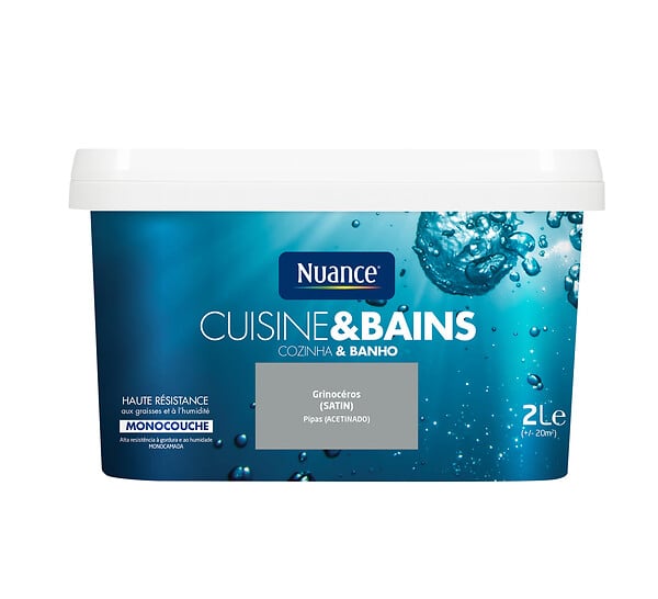 NUANCE - Peinture Cuisine et Bains - Grinoceros - Satin - 2L - large